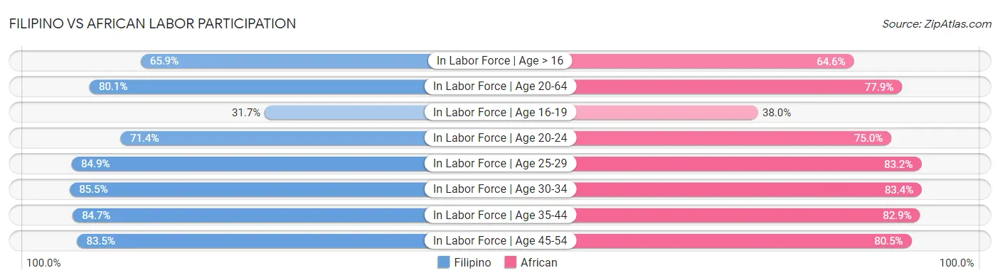 Filipino vs African Labor Participation