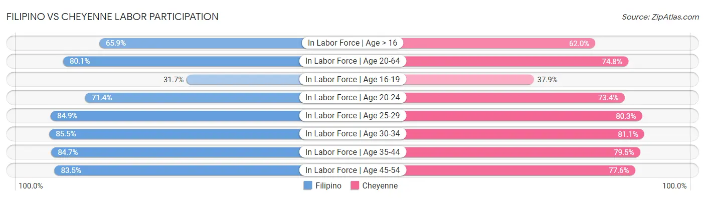 Filipino vs Cheyenne Labor Participation