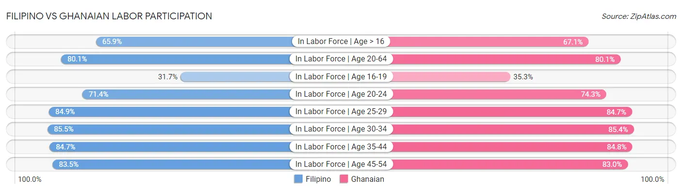 Filipino vs Ghanaian Labor Participation