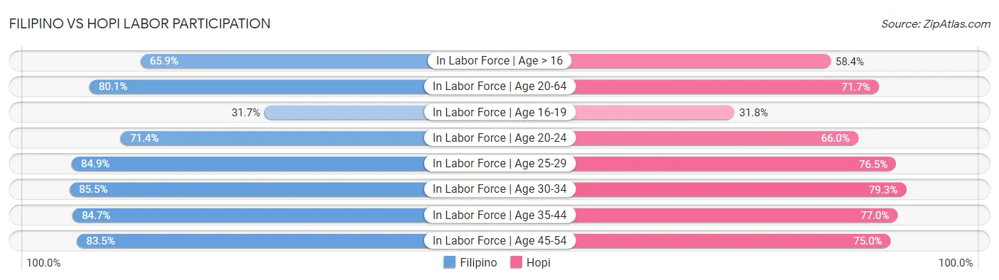 Filipino vs Hopi Labor Participation