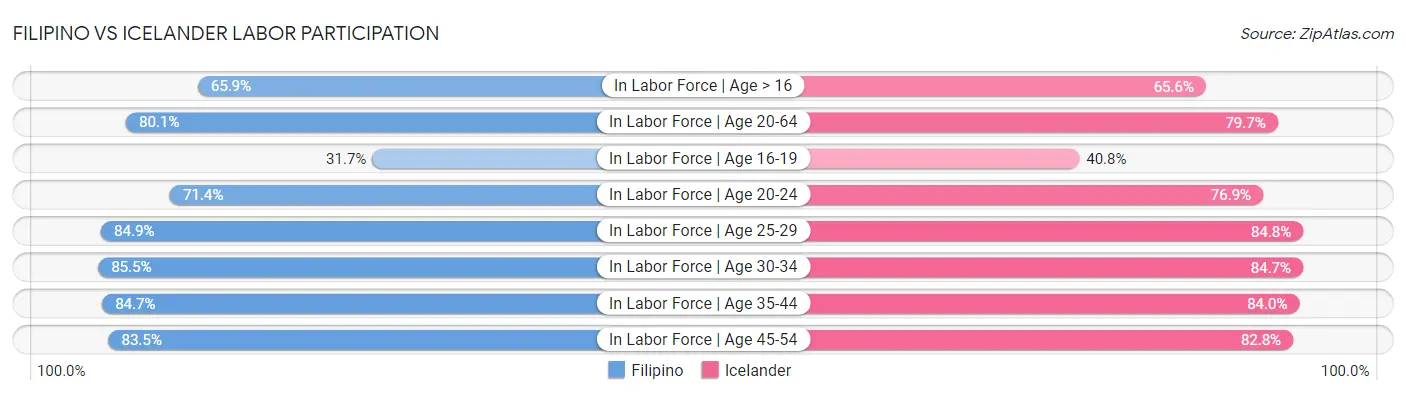 Filipino vs Icelander Labor Participation