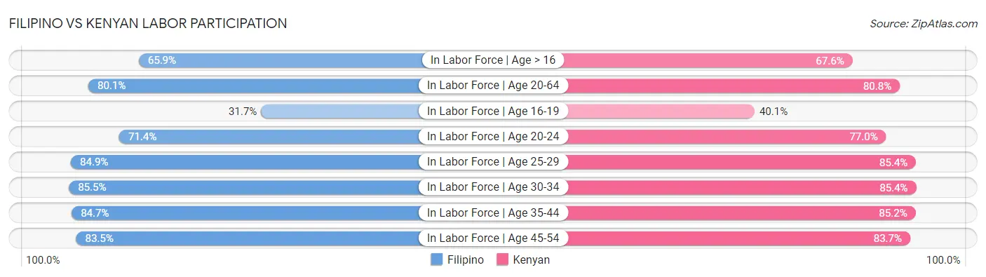 Filipino vs Kenyan Labor Participation