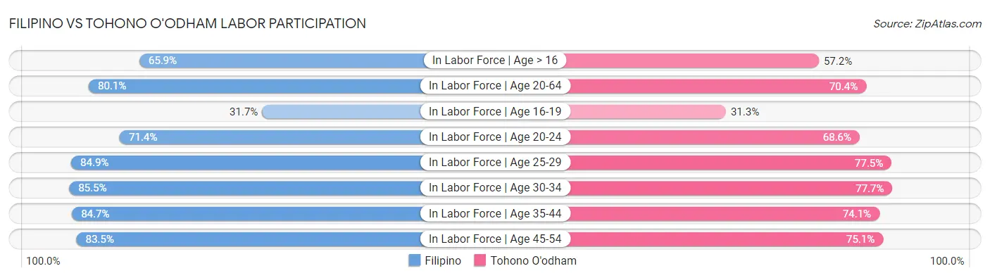Filipino vs Tohono O'odham Labor Participation