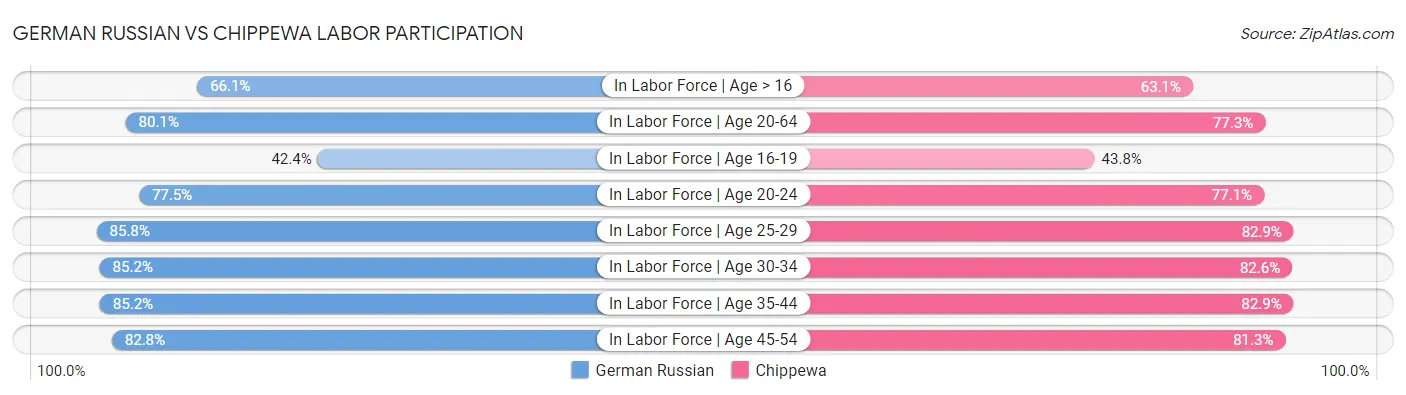 German Russian vs Chippewa Labor Participation