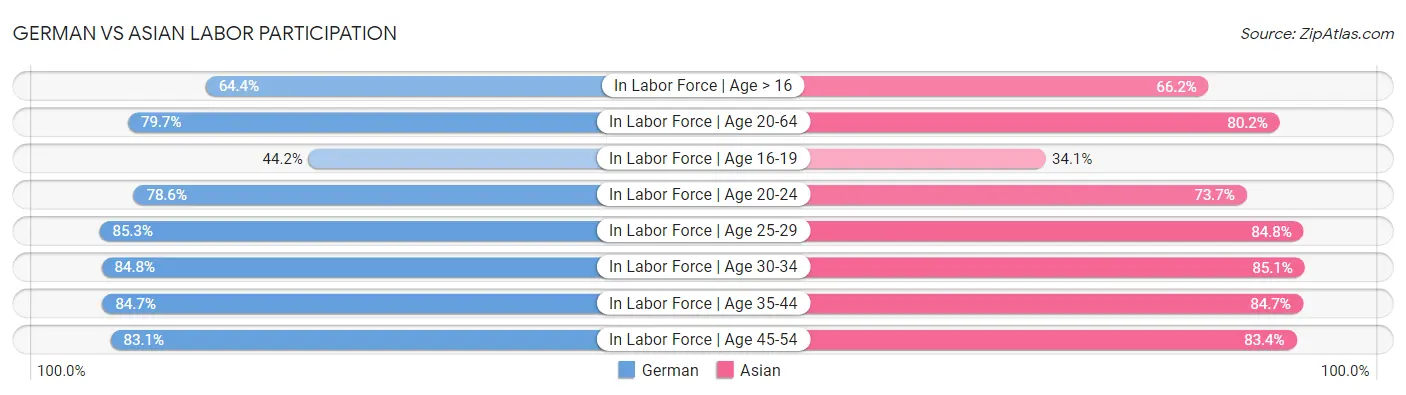 German vs Asian Labor Participation