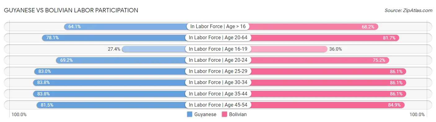 Guyanese vs Bolivian Labor Participation