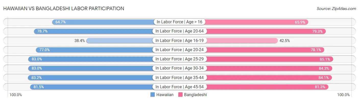 Hawaiian vs Bangladeshi Labor Participation