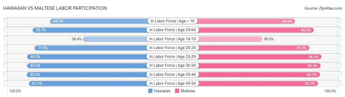 Hawaiian vs Maltese Labor Participation