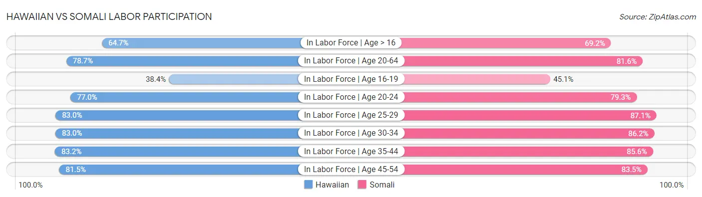 Hawaiian vs Somali Labor Participation