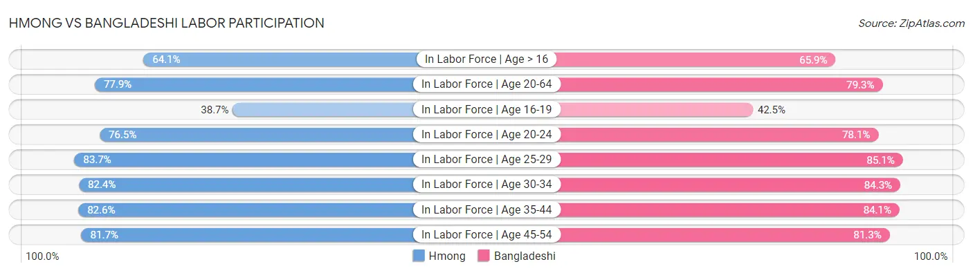 Hmong vs Bangladeshi Labor Participation