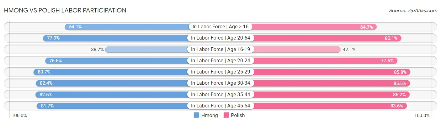 Hmong vs Polish Labor Participation