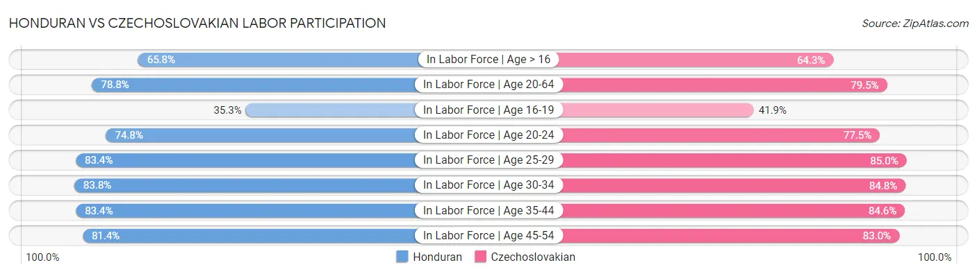 Honduran vs Czechoslovakian Labor Participation