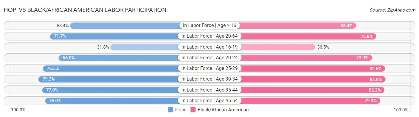 Hopi vs Black/African American Labor Participation