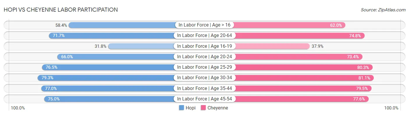Hopi vs Cheyenne Labor Participation
