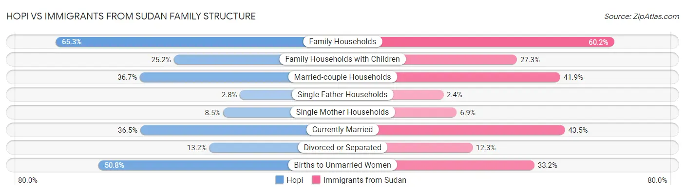 Hopi vs Immigrants from Sudan Family Structure