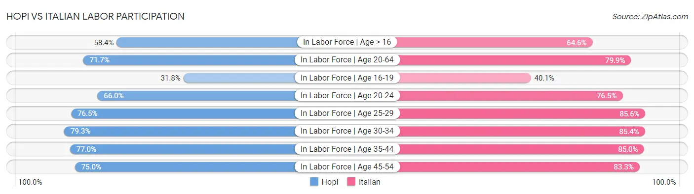 Hopi vs Italian Labor Participation