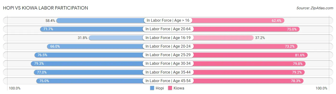 Hopi vs Kiowa Labor Participation