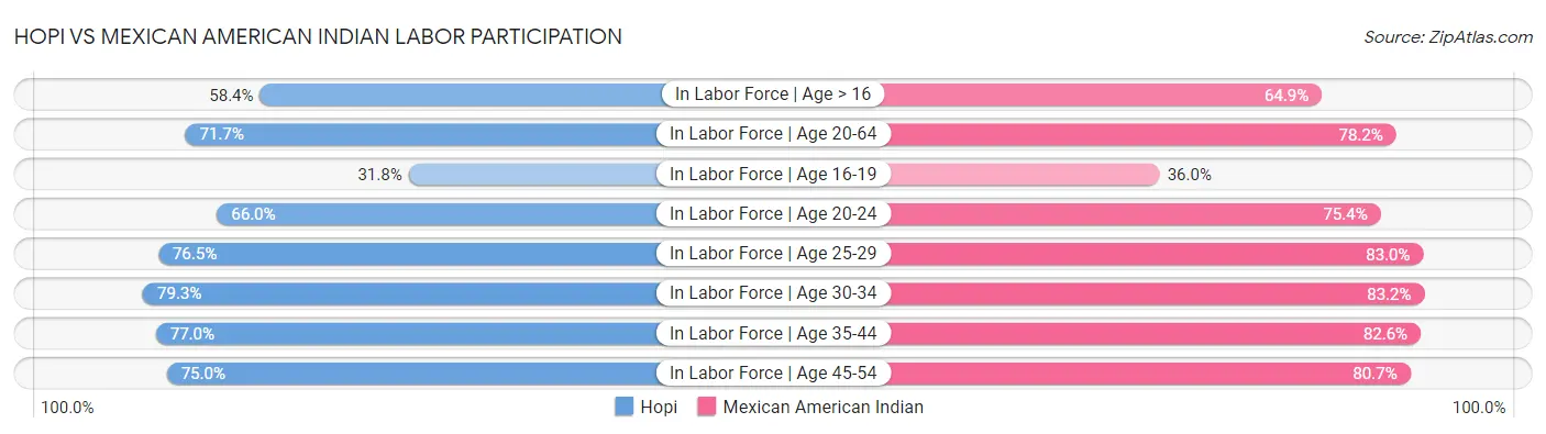Hopi vs Mexican American Indian Labor Participation