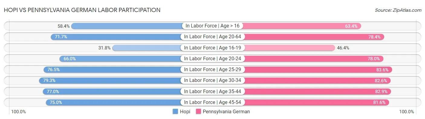 Hopi vs Pennsylvania German Labor Participation