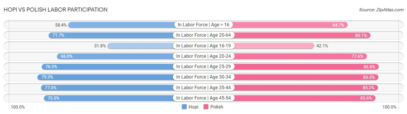 Hopi vs Polish Labor Participation