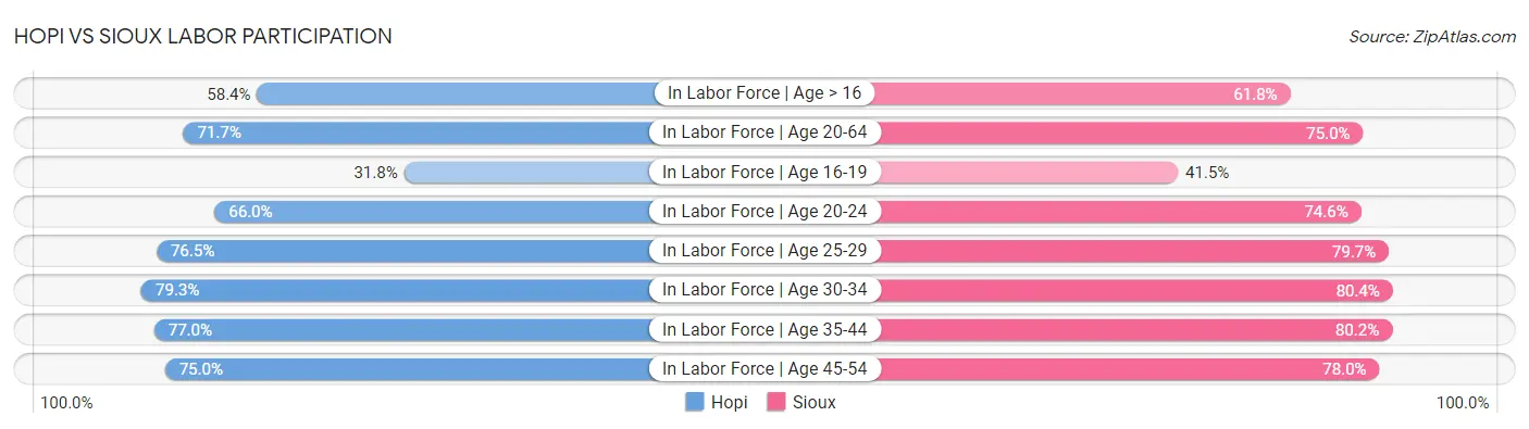 Hopi vs Sioux Labor Participation