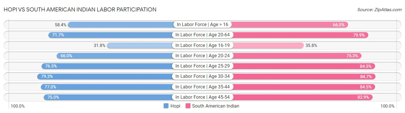 Hopi vs South American Indian Labor Participation