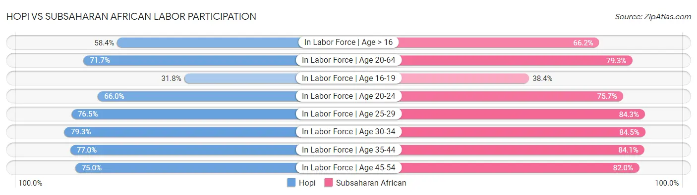 Hopi vs Subsaharan African Labor Participation