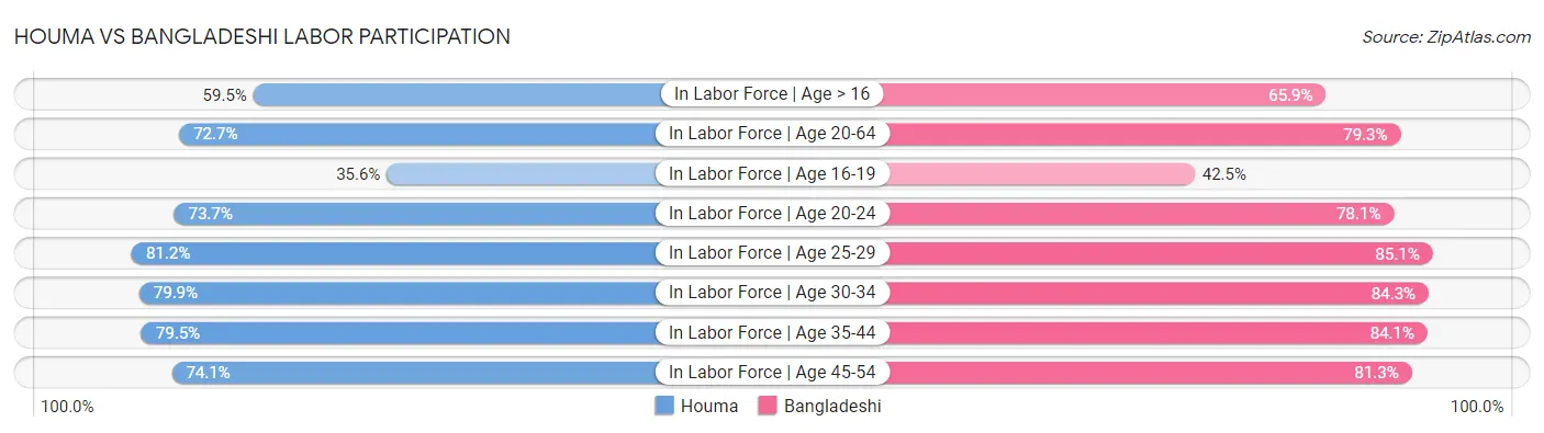 Houma vs Bangladeshi Labor Participation