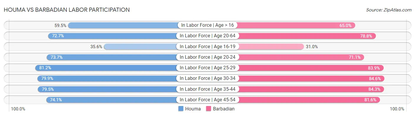 Houma vs Barbadian Labor Participation