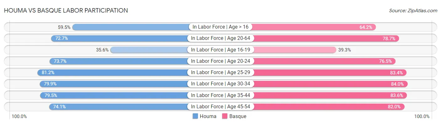 Houma vs Basque Labor Participation