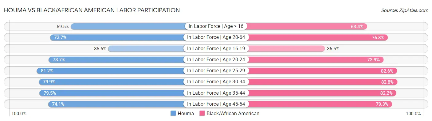 Houma vs Black/African American Labor Participation