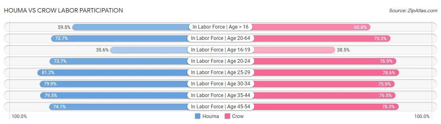 Houma vs Crow Labor Participation