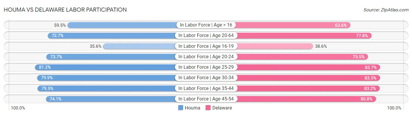 Houma vs Delaware Labor Participation