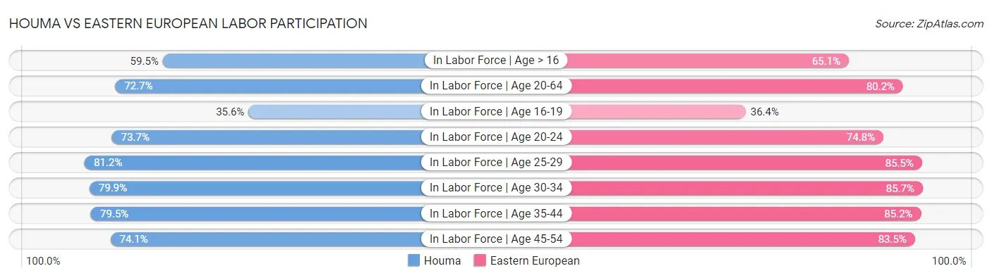 Houma vs Eastern European Labor Participation