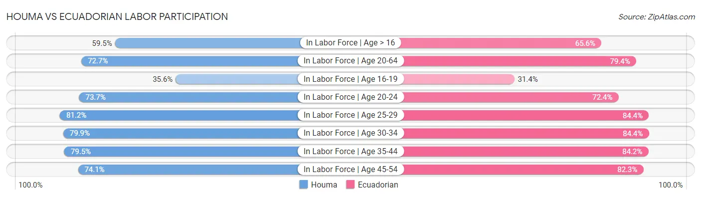 Houma vs Ecuadorian Labor Participation