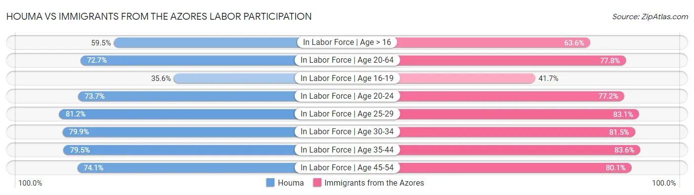 Houma vs Immigrants from the Azores Labor Participation