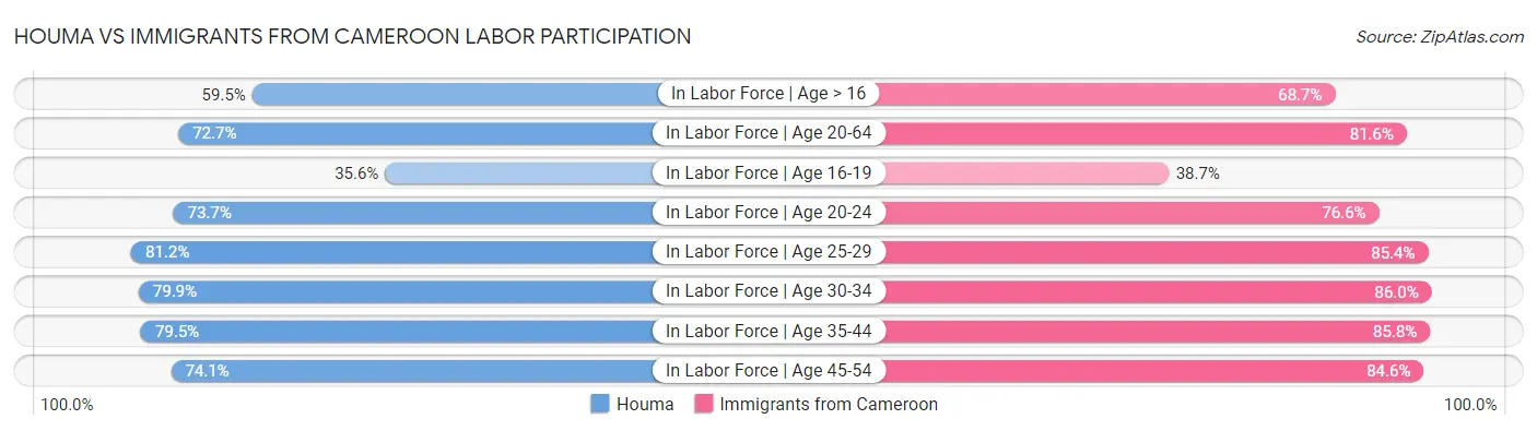 Houma vs Immigrants from Cameroon Labor Participation