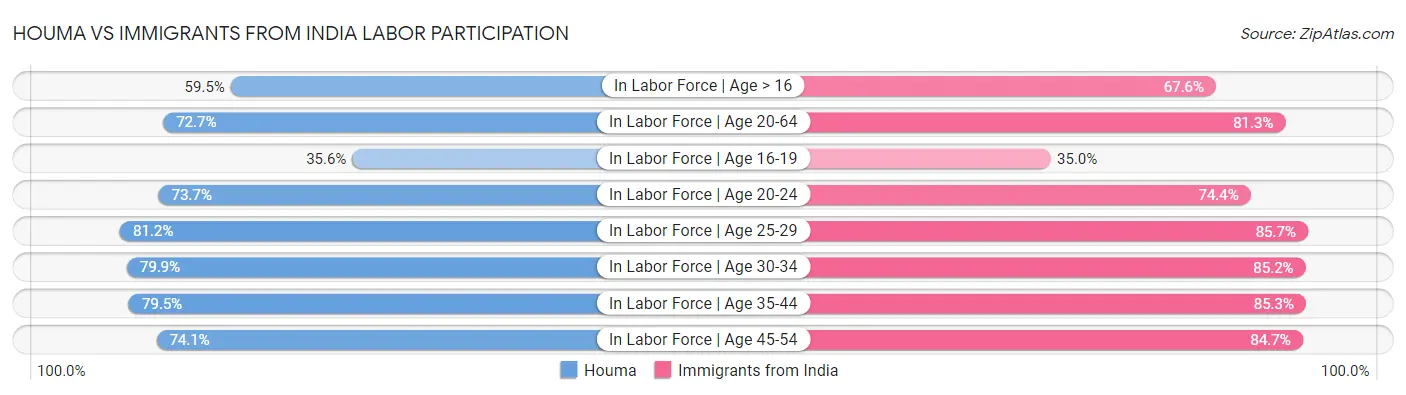 Houma vs Immigrants from India Labor Participation
