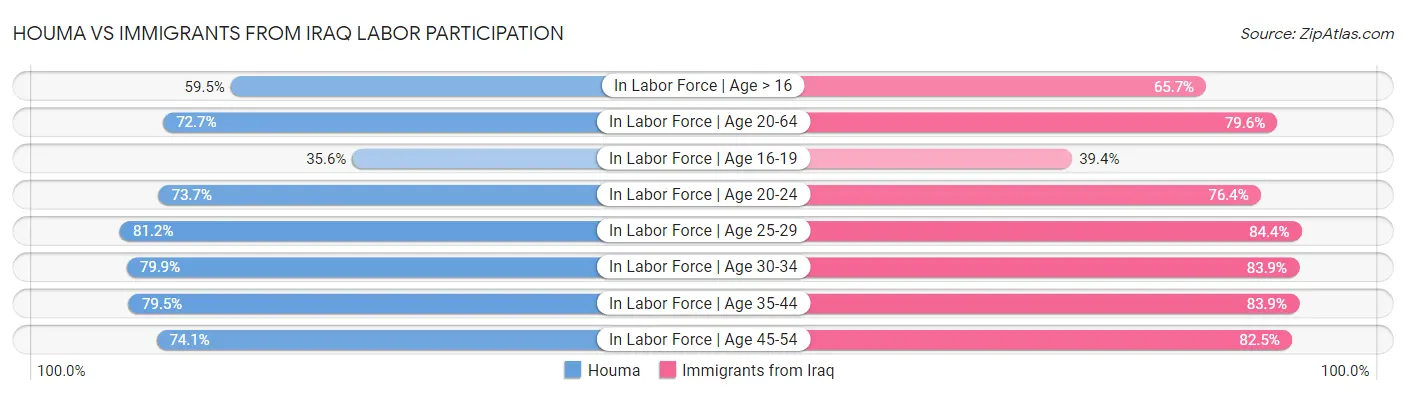 Houma vs Immigrants from Iraq Labor Participation