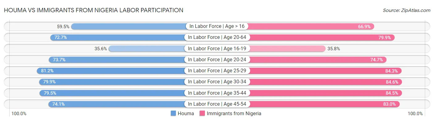 Houma vs Immigrants from Nigeria Labor Participation
