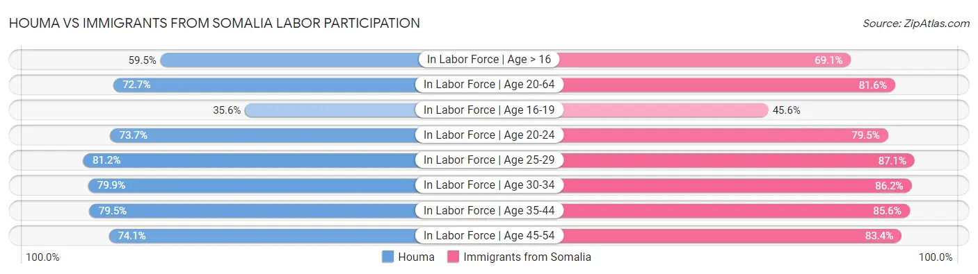 Houma vs Immigrants from Somalia Labor Participation
