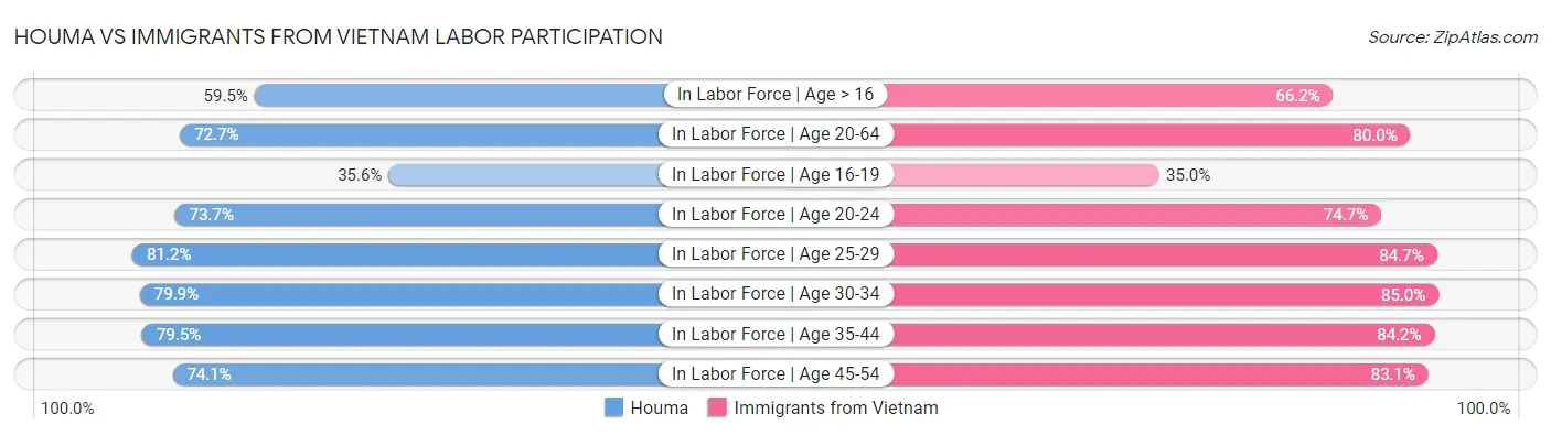 Houma vs Immigrants from Vietnam Labor Participation