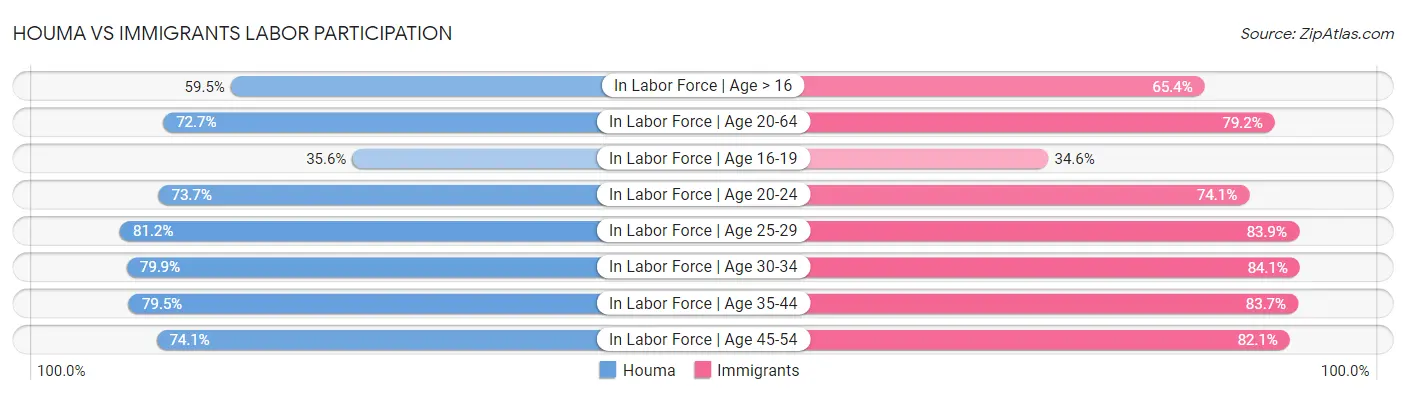 Houma vs Immigrants Labor Participation