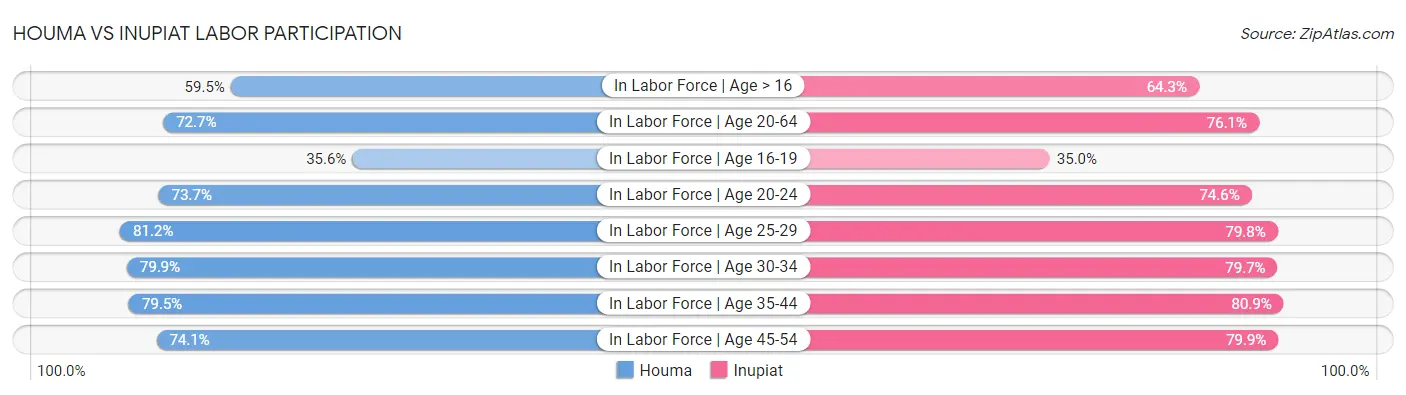 Houma vs Inupiat Labor Participation
