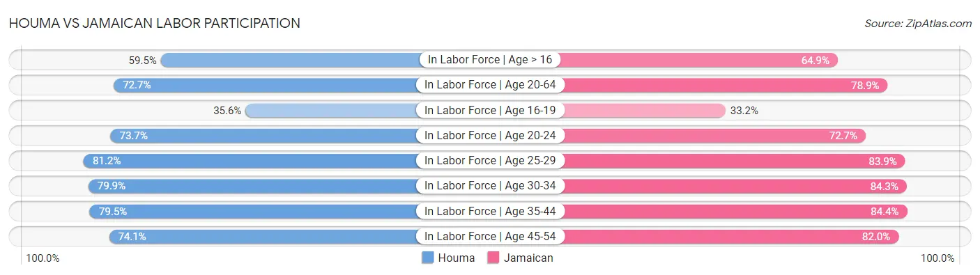 Houma vs Jamaican Labor Participation