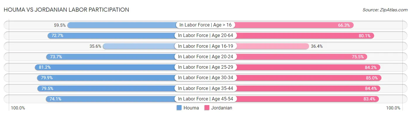 Houma vs Jordanian Labor Participation