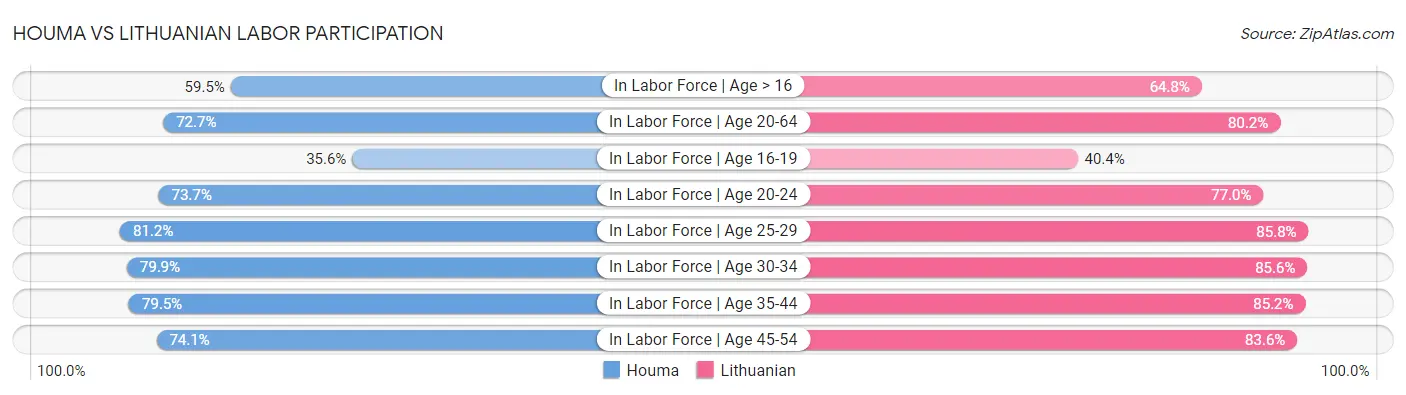 Houma vs Lithuanian Labor Participation