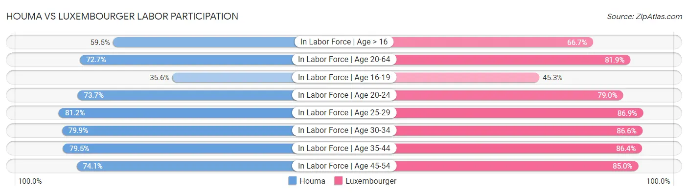 Houma vs Luxembourger Labor Participation
