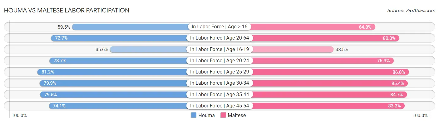 Houma vs Maltese Labor Participation