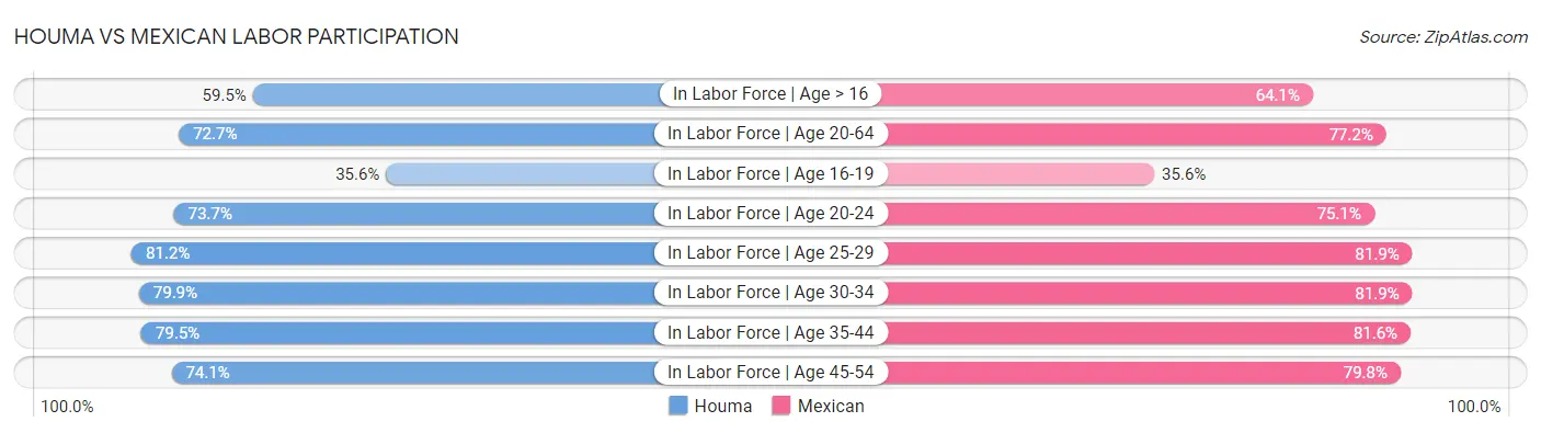Houma vs Mexican Labor Participation